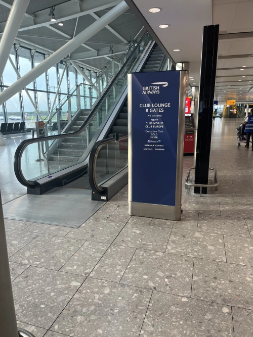 Escalator to Heathrow T5B lounge