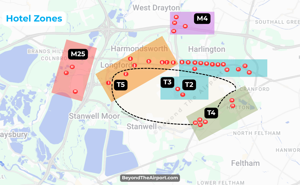 Heathrow hotels map
