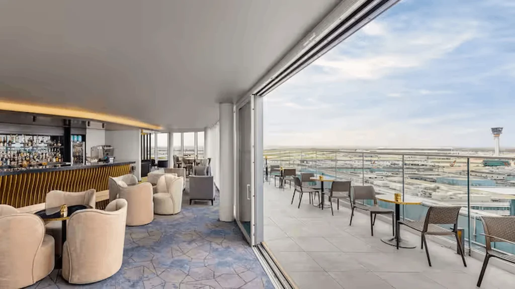 Hilton Garden Inn London Heathrow sky bar with airport views