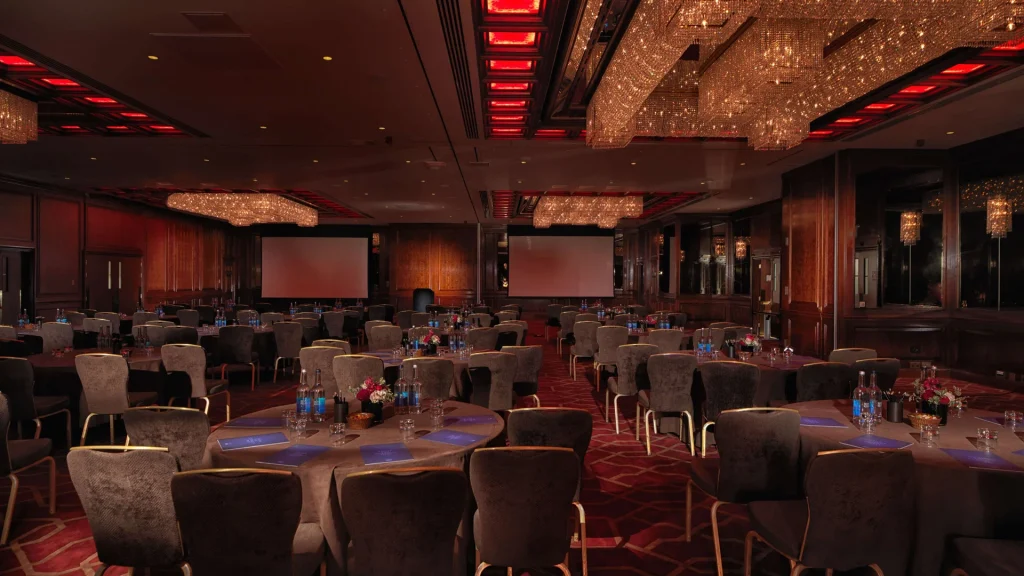 Banqueting and conference room set for an event at the Radisson Blu Edwardian London Heathrow