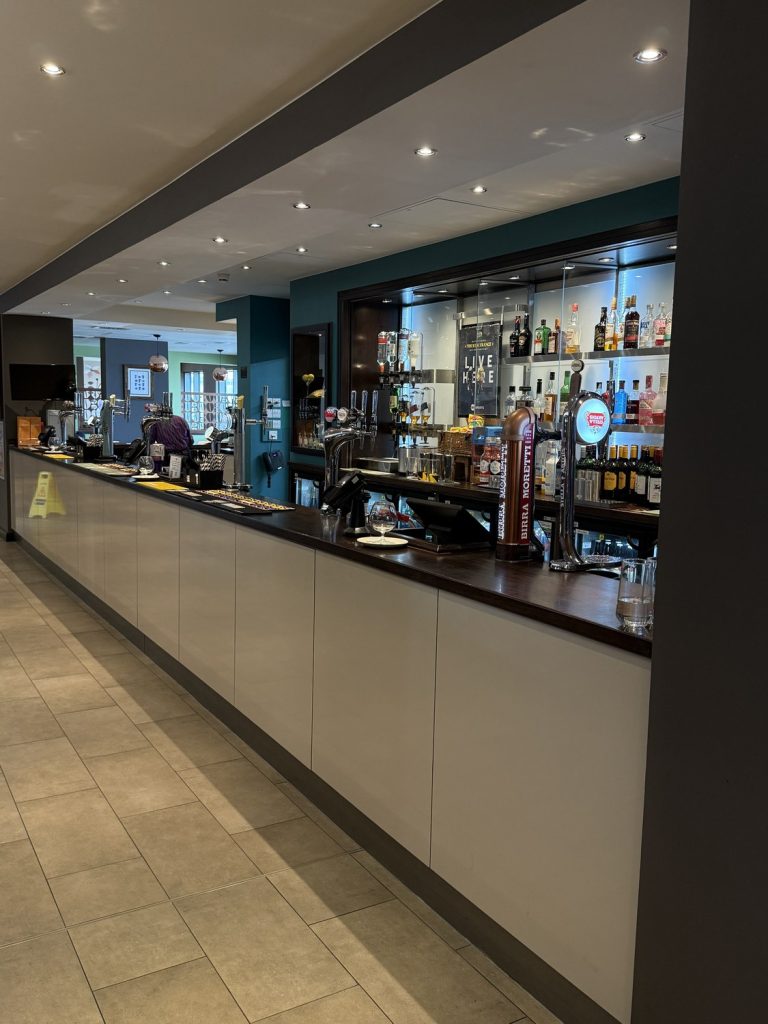 The bar at the Premier Inn Heathrow Terminal 4