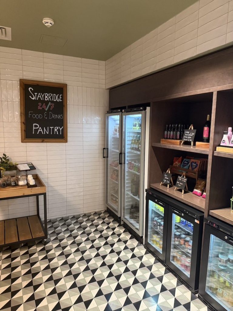 Shelves in the Pantry, stocked with food and drink